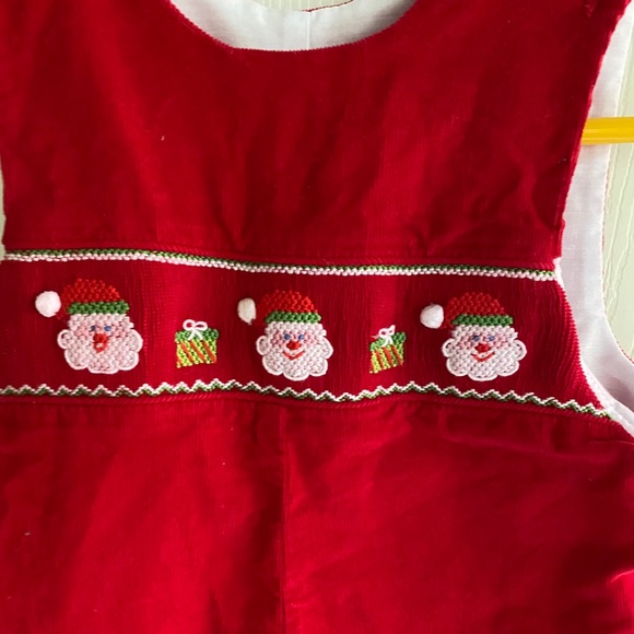 Corduroy Jon Jon with smocked Santa. - Picture 2 of 5